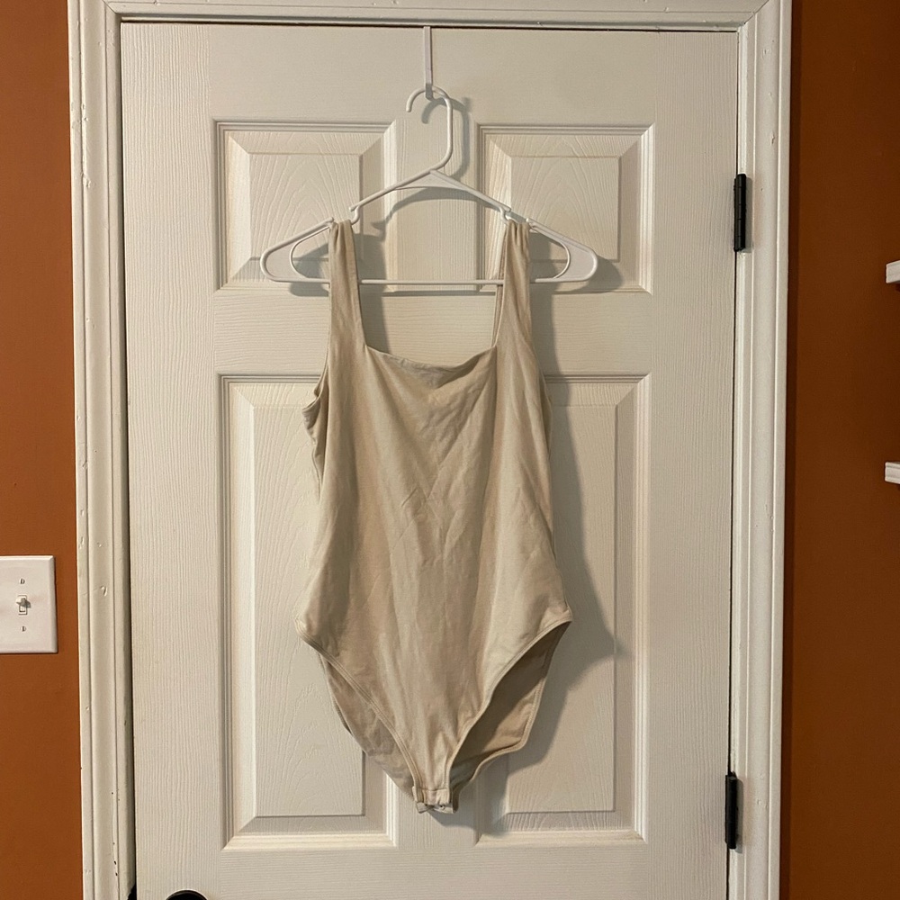 Cream Square Neck Bodysuit
